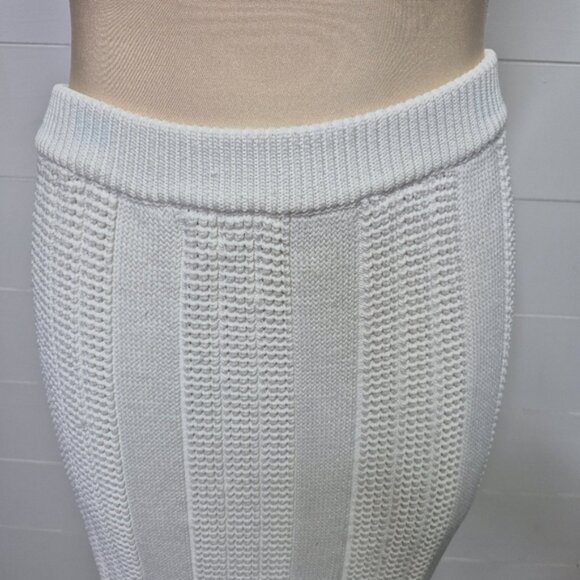 En Saison White Knit Midaxi Skirt Size M - Picture 3 of 11